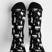 Wit en zwart golf symbolen patroon sokken (Top)