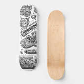 Wit en zwart graffiti ontwerp 1 persoonlijk skateboard (Voorkant)