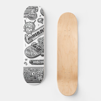 Wit en zwart graffiti ontwerp 1 persoonlijk skateboard