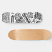 Wit en zwart graffiti ontwerp 1 persoonlijk skateboard (Horizontaal)