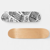 Wit en zwart graffiti ontwerp 2 persoonlijk skateboard (Horizontaal)