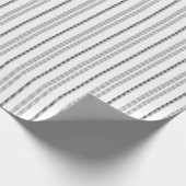  wit en zwart grafisch streepjespatroon cadeaupapier (Hoek)