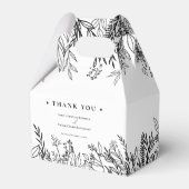 Wit en zwart groen bruiloft bedankdoosjes (Voorkant Zijde)