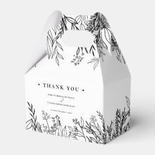 Wit en zwart groen bruiloft bedankdoosjes