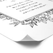 Wit en zwart groen bruiloft deze kaars brandt poster (Hoek)