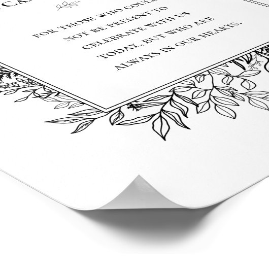 Wit en zwart groen bruiloft deze kaars brandt poster (Hoek)