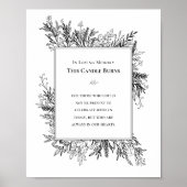 Wit en zwart groen bruiloft deze kaars brandt poster (Voorkant)