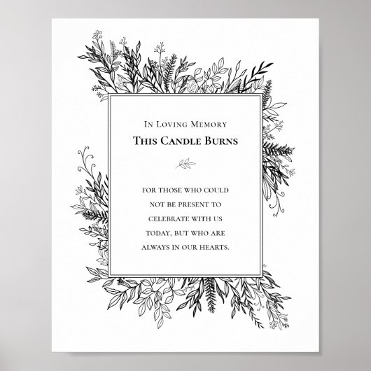 Wit en zwart groen bruiloft deze kaars brandt poster (Voorkant)