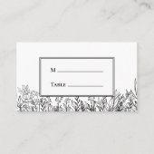Wit en Zwart Groen Bruiloft Flat Plaatskaartje (Voorkant)