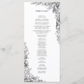 Wit en Zwart Groen Bruiloft Flat Programmakaart (Achterkant)