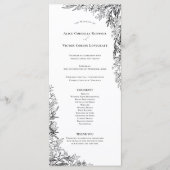 Wit en Zwart Groen Bruiloft Flat Programmakaart (Voorkant)