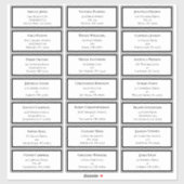 Wit en zwart groen bruiloft gastadres sticker (Vel)