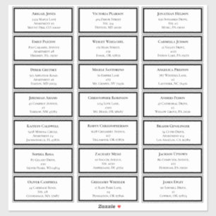 Wit en zwart groen bruiloft gastadres sticker