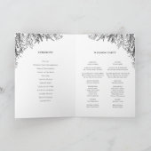 Wit en zwart groen bruiloft gevouwen programma (Binnen)