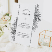 Wit en zwart groen bruiloft handtekening Drinken Reclamebord Met Voetstuk