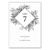 Wit en zwart groen bruiloft kaart (Achterkant)