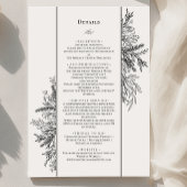 Wit en Zwart Groen Bruiloft Monogram Details Informatiekaartje