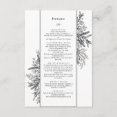 Wit en Zwart Groen Bruiloft Monogram Details Informatiekaartje (Voorkant)