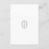 Wit en Zwart Groen Bruiloft Monogram Details Informatiekaartje (Achterkant)