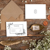 Wit en Zwart Groen Bruiloft Monogram RSVP