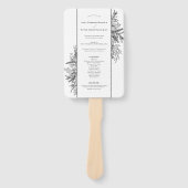 Wit en zwart groen bruiloft programma handwaaier (Voorkant)