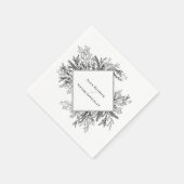 Wit en zwart groen bruiloft servet (Hoek)