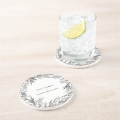 Wit en zwart groen bruiloft zandsteen zandsteen onderzetter (Zijkant)