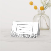 Wit en zwart groen Entree keuze gevouwen Plaatskaartje (Voorkant)