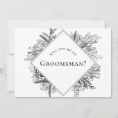 Wit en Zwart Groen Groomman Voorstel Kaart (Voorkant)