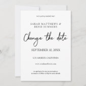 Wit en zwart handschrift Verander de Datum - Wit Kaart (Voorkant)