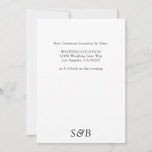 Wit en zwart handschrift Verander de Datum - Wit Kaart (Achterkant)