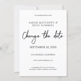 Wit en zwart handschrift Verander de Datum - Wit Kaart