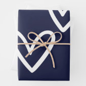 Wit en zwart Hart Patroon Hoesje voor ompakken Inpakpapier Vel (In situ)