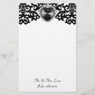 Wit en zwart Hart Pendant Weddenschap Briefpapier