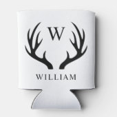  wit en zwart hertengewei monogram blikjeskoeler (Achterkant)