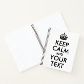 Wit en Zwart Houd Kalm en Jouw tekst Notitieboek (Binnen)