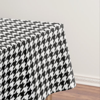 Wit en Zwart Houndstooth Tafelkleed