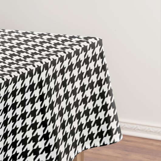 Wit en Zwart Houndstooth Tafelkleed (Voorbeeld)