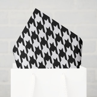 Wit en Zwart Houndstooth Tissuepapier
