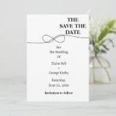 Wit en Zwart Infinity Sla de datum op Save The Date (Staand voorkant)