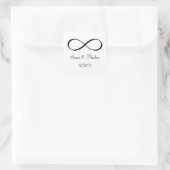 Wit en Zwart Infinity Symbool Save the Date Vierkante Sticker (Tas)