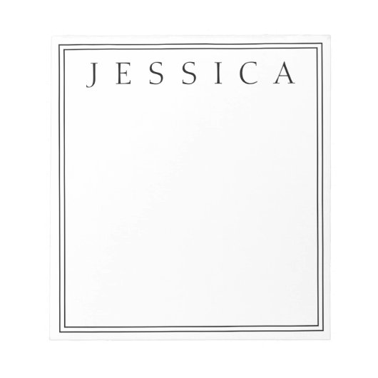 Wit en zwart | JOUW NAAM Notitieblok (Voorkant)