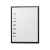 Wit en zwart | JOUW NAAM Notitieblok (Linkerzijde)