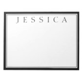 Wit en zwart | JOUW NAAM Notitieblok (Voorkant)