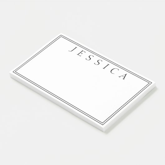 Wit en zwart | JOUW NAAM Post-it® Notes (Schuin)