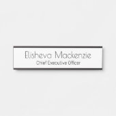 Wit en Zwart Kantoor Deurteken Naam Bord Deurbordje (Voorkant)