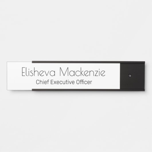 Wit en Zwart Kantoor Deurteken Naam Bord Deurbordje (Voorkant)
