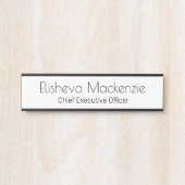 Wit en Zwart Kantoor Deurteken Naam Bord Deurbordje (Voorkant)