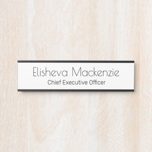 Wit en Zwart Kantoor Deurteken Naam Bord Deurbordje (Voorkant)