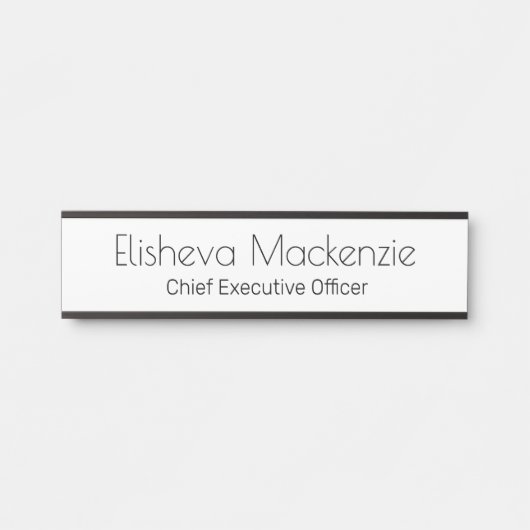 Wit en Zwart Kantoor Deurteken Naam Bord Deurbordje (Voorkant)